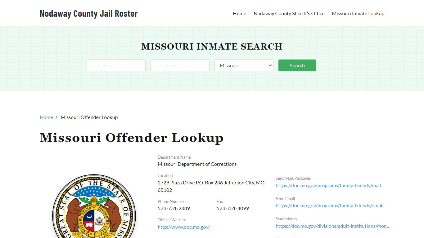 Missouri Inmate Search, Jail Rosters - Nodaway County Jail